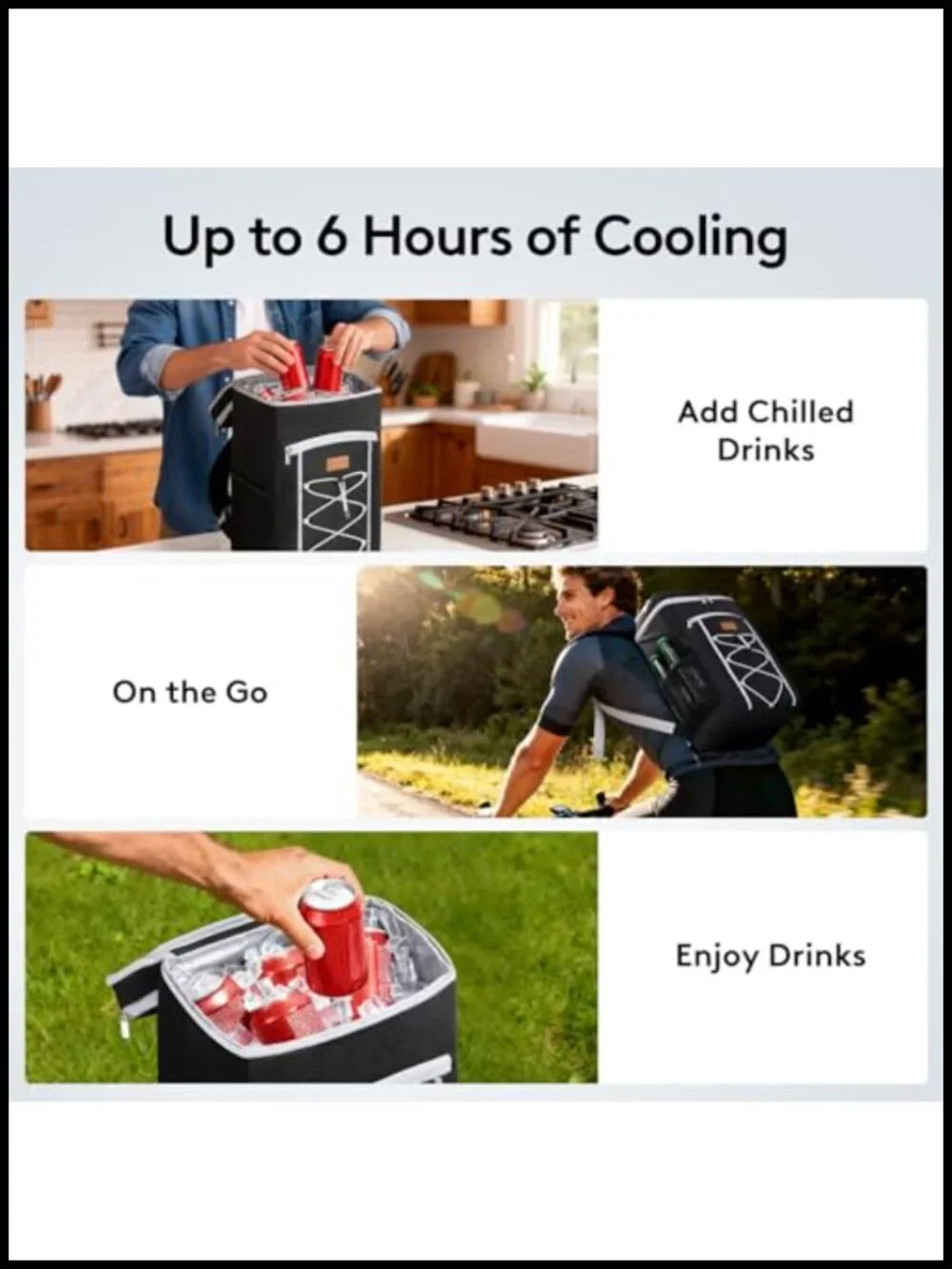 Insulated Cooler Backpack 30 Can Capacity Leakproof Picnic Hiking